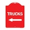 Signmission Trucks Sign Trucks W/ Left Arrow, Red & White Aluminum Architectural Sign, 18" x 24", RW-1824-22781 A-DES-RW-1824-22781 - alternate 1